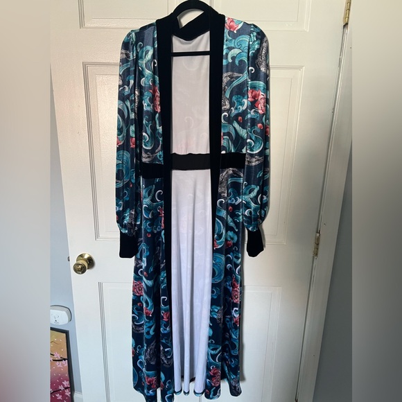 Blackmilk Koi Waters Velvet Maxi Jacket - Picture 2 of 4